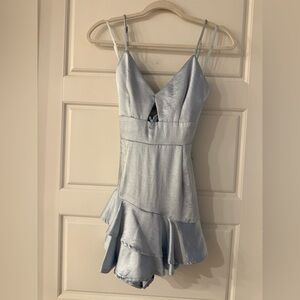 Angel Biba Sky Blue Satin Romper Dress